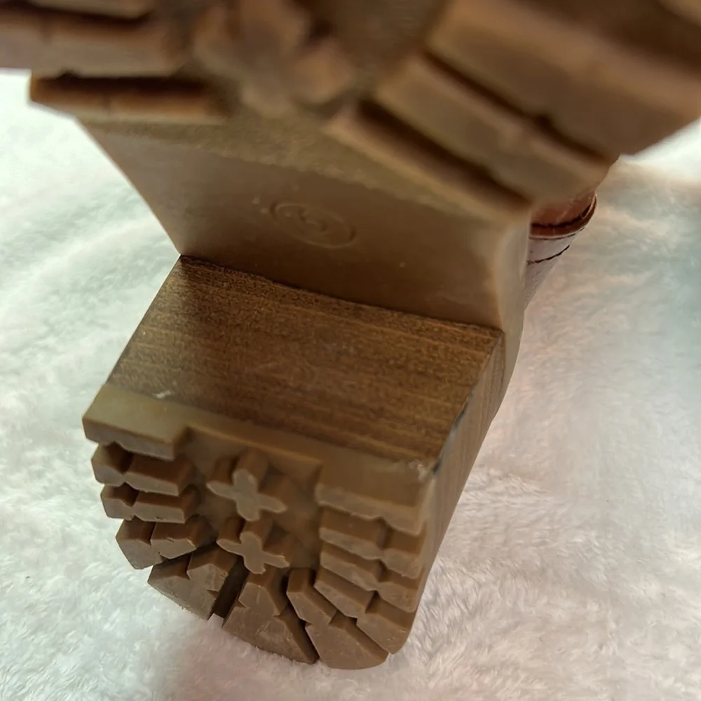 Universal Thread Womens Marla Block Heel Cognac Brown Zippered Boots Size 6 - Picture 13 of 16